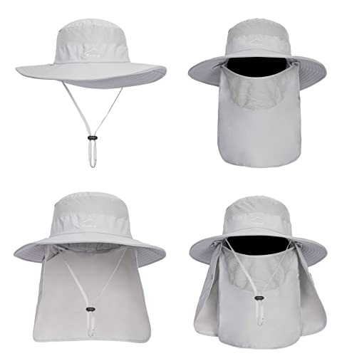 Image of Fishing Hat for Men, Outdoor 3 in 1 Sun Hat Summer Safari Boonie Cap