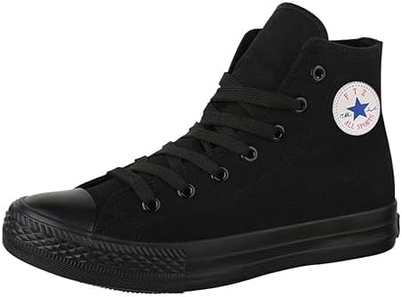 Classic High-Top Canvas Sneakers, Lace-up Design with Rubber Sole, Shoes for Men & Women (Unisex)