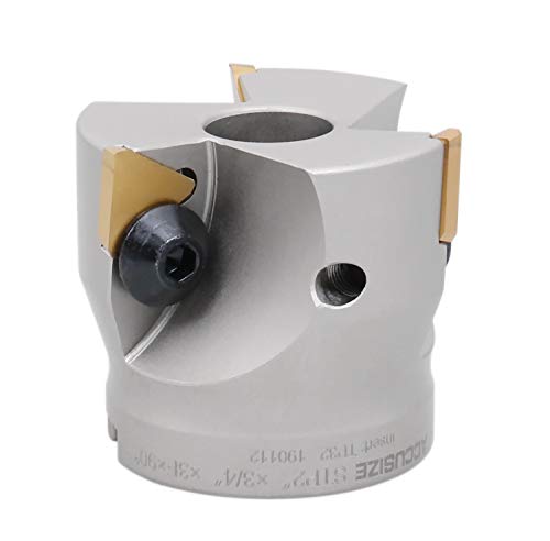 Accusize Industrial Tools 2'' Indexable Face Shell Mill, 90 Degree, Positive Rake, With 3 Pcs Tpg322 Inserts Installed, 3508-0012 #TOP2