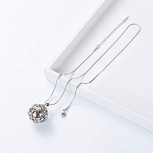 Minicremation Cremation Jewelry Urn Pendant Necklace For Ashes With Hollow Ball Keepsake Memorial Jewelry For Ashes (Rose Gold) #TOP5