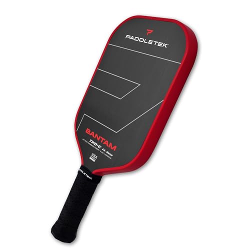 Paddletek Bantam TKO-C 14.3mm Pickleball Paddles with Polymer Honeycomb Core - Unidirectional Carbon...