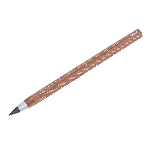 TROIKA Multitasking Pencil with Sustainable Endless Writing Tip (approx. 20 km Writing Length) - Construction Endless Walnut - Made of FSC Certified Walnut Wood - Wood, Metal - Brown TROIKA Multitasking Pencil with Sustainable Endless Writing Tip (approx. 20 km Writing Length) - Construction Endless Walnut - Made of FSC Certified Walnut Wood - Wood, Metal - Brown
