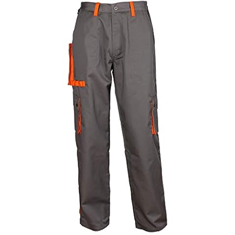 Stenso Desman - Mens Work Cargo Pants Trousers - Grey/Orange - 60 Cover