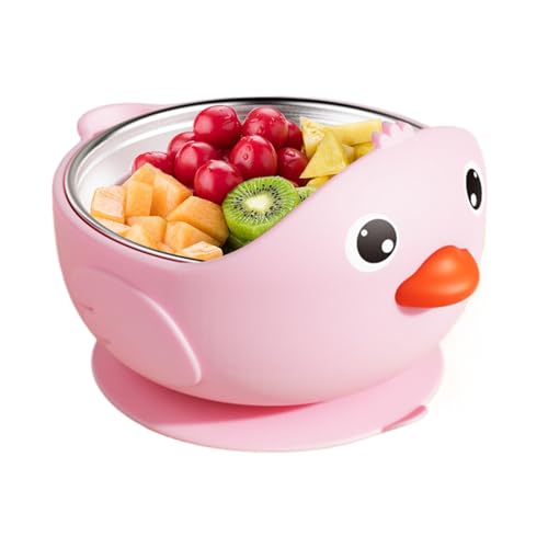 Biniveil Cartoon Baby Saugschüssel Entchen Rosa