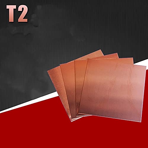 Davitu Wires & Cables - t2 conductive copper plate 0.8mm thick 100mm-300mm red copper square mass pure copper plate diy copper sheet copper block - (Specification: 0.8x300x300mm)