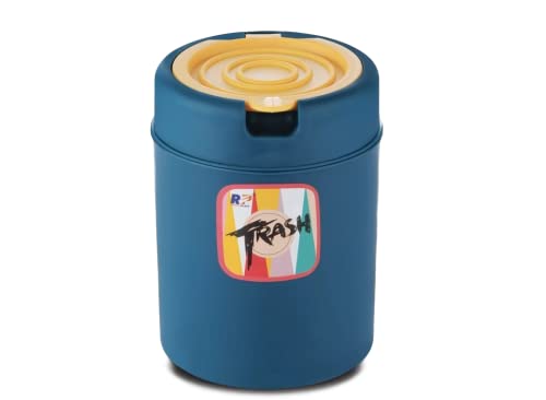 Image of Bliss Small Portable Table Dustbin, Desk Dustbin with Attached Lid, Mini Trash bin, Waste bin, Table Top Dustbin for Home, Office, Desk, Study Table, Kitchen, Bedroom (Mini bin, Multicolor) Pack of 1