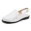 White Litchi Vegan Leather Slingback Buckle