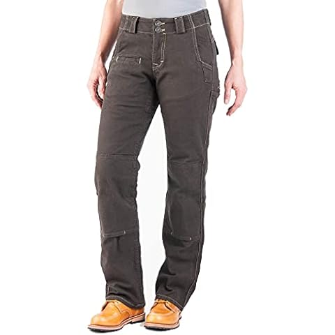 Dovetail Workwear Day Construct Cargo Pants for Women, Relaxed Fit, 10 Functional Pockets, Brown Canvas Size 4x32 Cover