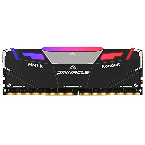 Timetec Pinnacle Konduit RGB 16GB DDR4 3600MHz PC4-28800 CL18-22-22-42 XMP2.0 Overclocking 1.35V Dual Rank Compatible para AMD e Intel Desktop Gaming PC Módulo de Memoria RAM - Negro