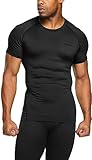 TSLA Men's Thermal Short Sleeve Compression Shirts, Athletic Sports Base Layer Top, Winter Gear Running T-Shirt, Heatlock Short Sleeve Black, X-Large