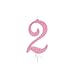 UVTQSSP 14 cm Rosa Candele Compleanno Numero 2 Candele 2° Decorazione per torta per bambini e adulti festa di compleanno n°10 20 30 40 50 60 70 80 90 100
