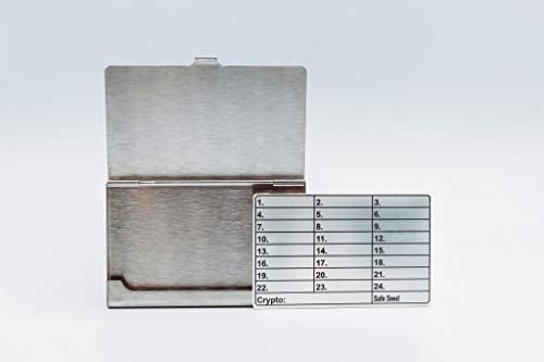 Safe Seed Metal Wallet .999 Pure Silver Edition 12-24 Word Recovery Passphrase Cold Storage Bitcoin Ethereum Cardano Monero Litecoin Ledger Trezor KeepKey Cryptocurrency Crypto (Safe Seed .999 1.7oz Silver Plate)