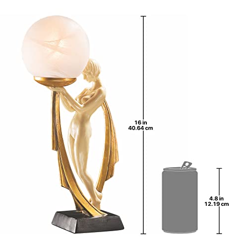 Design Toscano The Desiree Art Deco Lighted Sculpture,Two Tone Ivory and Gold