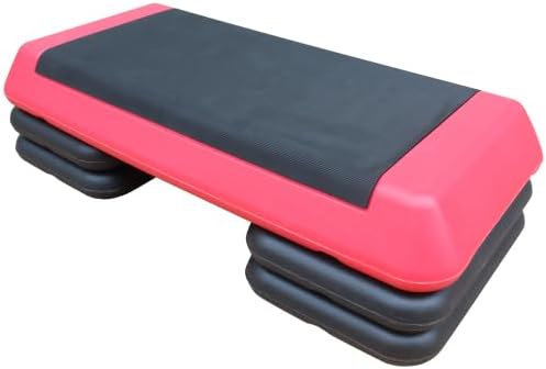 Adjustable Aerobic Stepper Platform – 3 Heights (4"/6"/8") with 4 Risers, Non-Slip Exercise Step for Home Gym, Cardio & HIIT Workouts