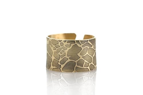 Bague Girafe à motif animalier réglable en acier inoxydable style safari pour femme