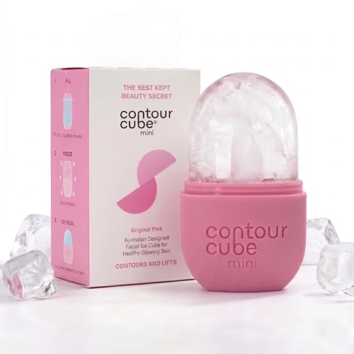 Contour Cube Mini - Revolutionary Ice Roller for Sculpting & De-Puffing - Face Ice Roller & Massager - Ice Mold for Face - Compact Skin Care Tools for Daily Skincare & Travel - Original Pink