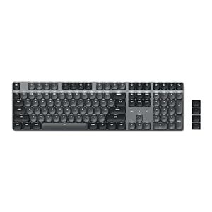 Satechi SM3 Mechanical Keyboard for Mac and Windows, 108 Keys Full Size with White LED Backlit, Wired and Bluetooth for Mac and Windows – Dark Gray/Gray