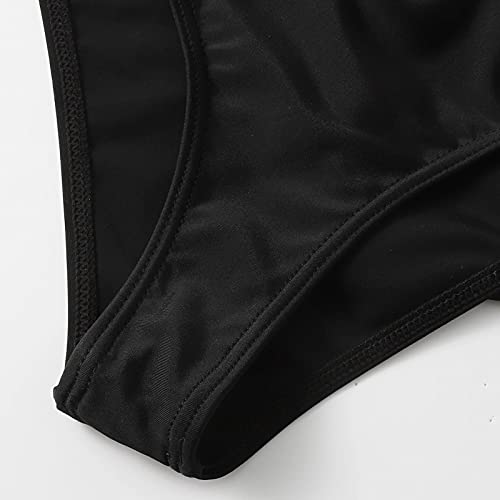 Girl's 3 Piece Cute Swimsuits Sunflower Print Bikini Bathing Suit High Waisted with Cover Cute (Black, 11-12 Years)4