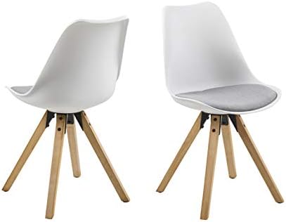 Amazon Brand - Movian Arendsee, Set of 2 Dining Chairs, 55 x 55 x 85 cm (L x W x H), White