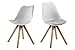 Amazon Brand - Movian Arendsee - Juego de 2 sillas de comedor, 55 x 48,5 x 85 cm, Blanco/ tapizado gris claro