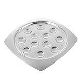 Garneck Plato de Acero Inoxidable para Caracoles con Compartimentos Antideslizantes Bandeja Cuadrada Grande para Servir Escargot Mariscos y Sushi con Asas Ergonómicas y Superficie Lisa