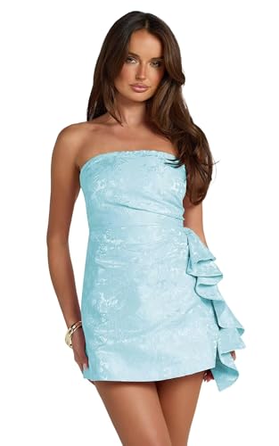 2025 Summer New Strapless Corset Short Homecoming Dresses for Teens with Tail Lace Floral Graduation Cocktail Party Dress