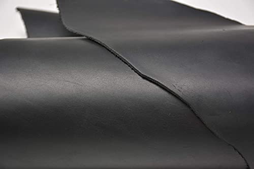 Black Leather Hides - Genuine Leather Cow Skins, Cowhide Leather, 2 Square Foot (12 X 24'') (Black) For Diy Crafts/Tooling/Sewing #TOP3