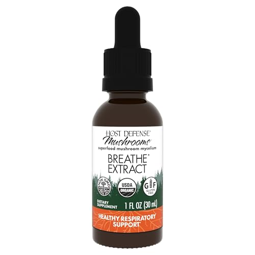 Host Defense Breathe* Extract - Immune & Respiratory Support Mushroom Liquid Supplement - Herbal Lung Health Supplement with Chaga, Reishi & Cordyceps - 1 fl oz (30 Servings)*