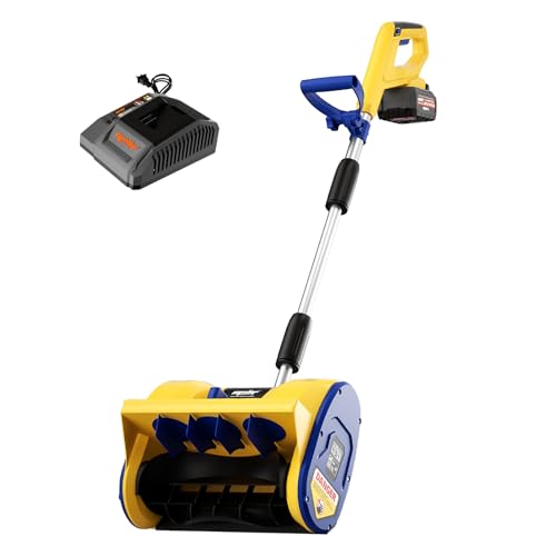 Cordless Snow Shovel Compatible with Dewalt 20V Battery, 12-inch Brushless Snow Blower Electric Snow Thrower, Adjustable Front Handle & Deflector (w/ 4.0 Ah Battery & 4.0 Quick Charger) Cordless Snow Shovel Compatible with Dewalt 20V Battery, 12-inch Brushless Snow Blower Electric Snow Thrower, Adjustable Front Handle & Deflector (w/ 4.0 Ah Battery & 4.0 Quick Charger)