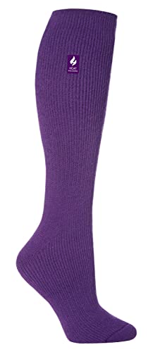 Heat Holders Ladies Extra Long Heat Holders, Purple, US Shoe Size 5-9