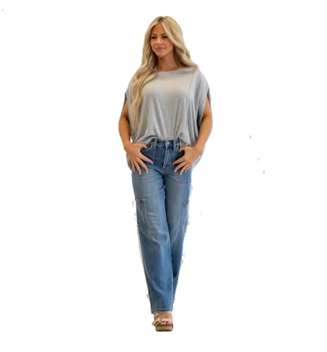 Judy Blue High Waist 90's Cargo Straight Leg Jeans, 82659