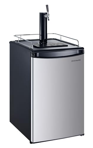 Frigidaire Beer Keg Kegerator Dispenser with Coupler Tower Tap and Drip Tray for All Size Kegs 5.3 cu. ft. Refrigerator Includes CO2 Tank