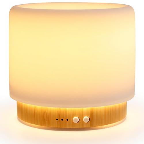 Aroma Diffuser 280ml Ultraschall Diffusor für ätherische Öle mit Luftbefeuchtung und Schlaf-Nachtlicht aus Keramik & Bambus Auto-Off BPA-frei geräuschlos ideal für Zuhause Büro und als Geschenk