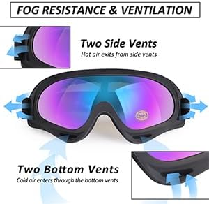 Motorcycle Goggles 2 Pack, Dirt Bike ATV Goggles Motocross Riding Racing Eyewear Off-Road MX Bike & Ski Goggles UV400 Anti-Fog Impact-Resistant Dustproof Goggle for Adult Youth Kids - Image 3