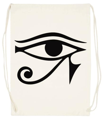 Udaytee Símbolo De Protección Del Ojo De Horus Bolsa De Entrenamiento De Algodón Beige Saco De Gimnasio Cotton Beige Training Bag Gym Sack