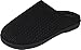Womens Mens Slip on Fuzzy House Slippers Indoor Warm Faux Fur Lining Bedroom Shoes Slip Resistant Cozy Home Slippers Black Women Size 5-6 Men Size 3-4
