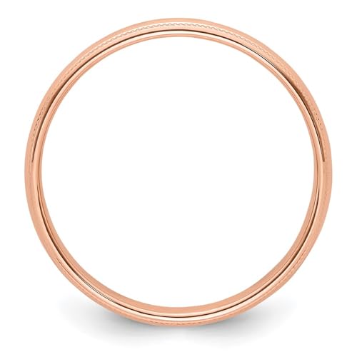 Sonia Jewels Real 14k Rose Gold 4mm Milgrain Plain Classic Dome Wedding Band Ring3