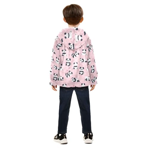 Cute Kawaii Pandas Girls Fleece Jacket Girls Fall Jacket Girls Zip Up Hoodie Girls Sherpa Jacket 2-10T4