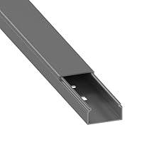 Cable Coach Habengut Kabelkanal (mit Montagelochung im Boden) 15x30 mm aus PVC, Farbe: Titan, Länge 1 m