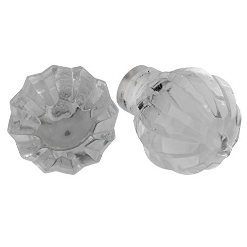 Nicola Spring Glass Cupboard Drawer Handle Knobs - Round Design - Pack of 6
