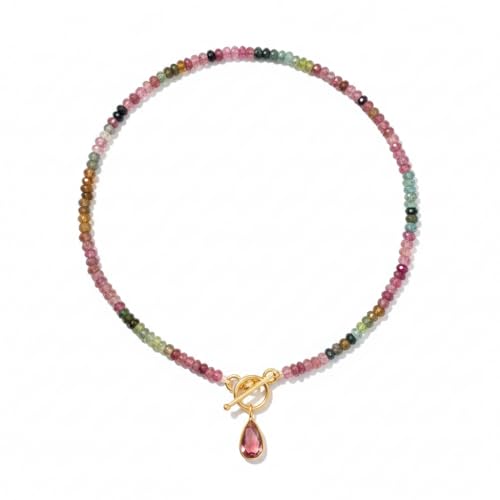 Ratnavali Arts Beaded Gemstone Necklace for Women, Colorful Boho Bead