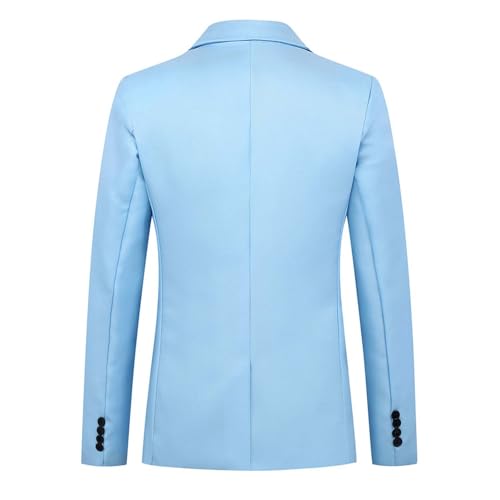 3PC Men Suit Coat Solid Fashion Pocket Button Suit Jacket Long Sleeve Open Front Blazer Outwear Party Business3