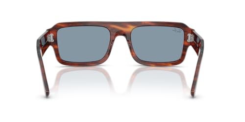Ray-Ban RB4454F Lukas Low Bridge Fit Sunglasses, Striped Havana/Blue, 53 mm - image 4