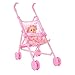 QiKun-Home Chariot Durable de Poussette de poupée Infantile de bébé Pliable avec la poupée pour Le Cadeau de Jouets de Mini Poussette de poupée de 12 Pouces
