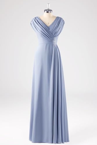 Lace Applique Mother of The Bride Dresses for Women Long Beaded Chiffon Wedding Guest Dress4