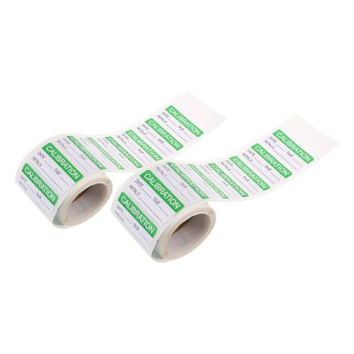 DOITOOL Warehouse Management Stickers 2 Rolls of Self-Adhesive Calibration Labels Write-on Calibration Stickers Quality Assurance Minimalist Design