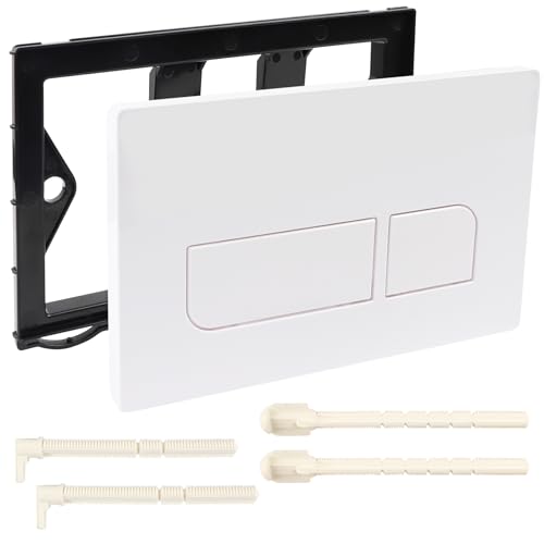 WC Drückerplatte, WC Betätigungsplatte, Kompatibel mit Geberit Sigma, UP300 & UP320 Serien Betätigungsplatten, 2-Mengen Spülung Ersatzplatte, Ausgestattet Mit Spülhebelsatz und Montagerahmen（Weiß）