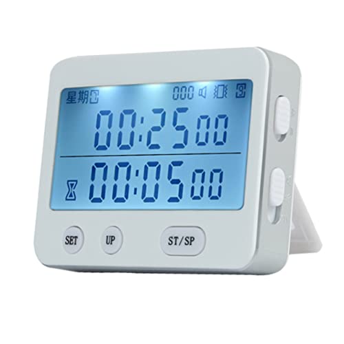 CRAFTHROU Reloj Despertador Electrónico Multifuncional con Temporizador Reciclable para Gestión del Tiempo Uso Diario En Casa Sin Batería Incluida 1PC
