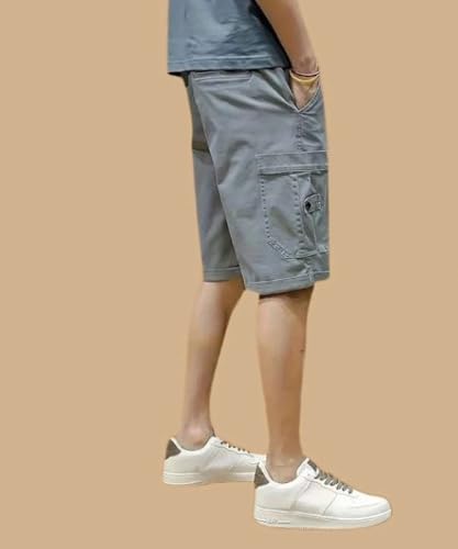 Image of Men's Cotton Twill Cargo Shorts, Regular Fit, Drawstring Waist, Mid Rise, Casual Style, 4 Pockets