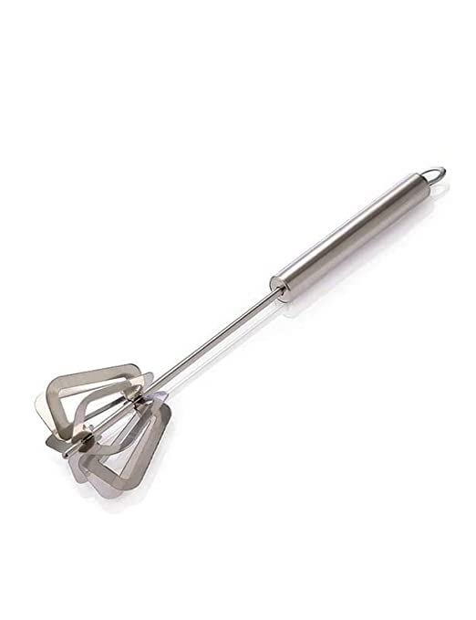 KINTIN Stainless Steel Hand Push Whisk Blender Beating & Stirring - Versatile Tool for Egg Beater, Milk Frother Hand Push Mixer Stirrer - Kitchen Utensil for Blending Whisking Beating & Stirring